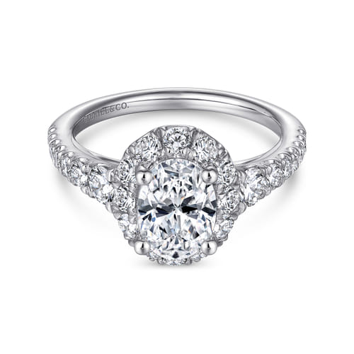 14K White Gold Oval Halo Diamond Engagement Ring 14K White Gold Oval Halo Diamond Engagement Ring
