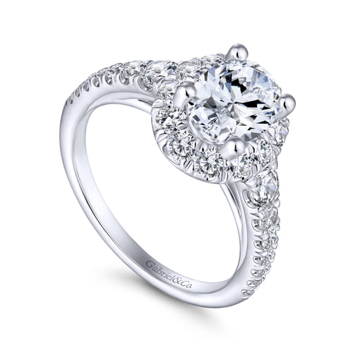 14K White Gold Oval Halo Diamond Engagement Ring 14K White Gold Oval Halo Diamond Engagement Ring