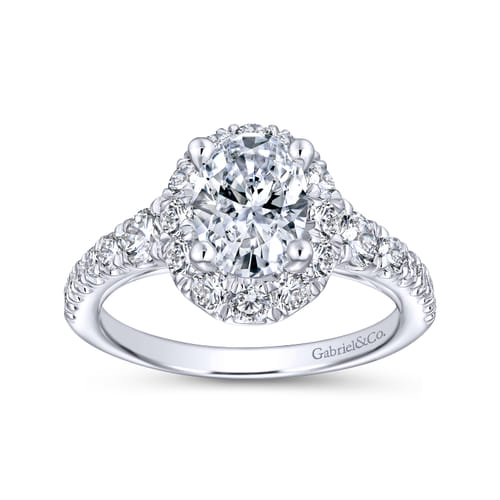 14K White Gold Oval Halo Diamond Engagement Ring 14K White Gold Oval Halo Diamond Engagement Ring