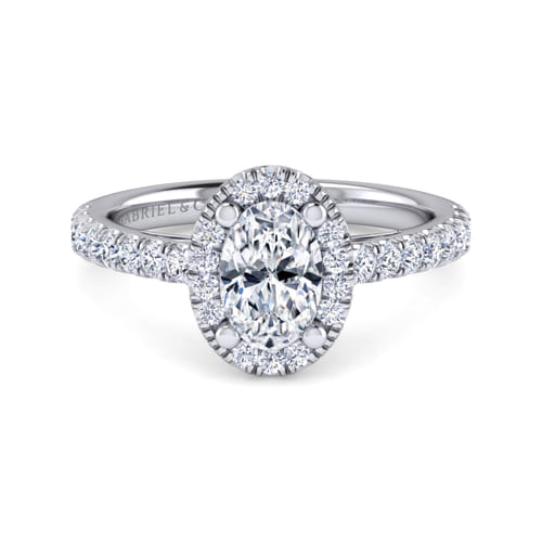 14K White Gold Oval Halo Diamond Engagement Ring 14K White Gold Oval Halo Diamond Engagement Ring