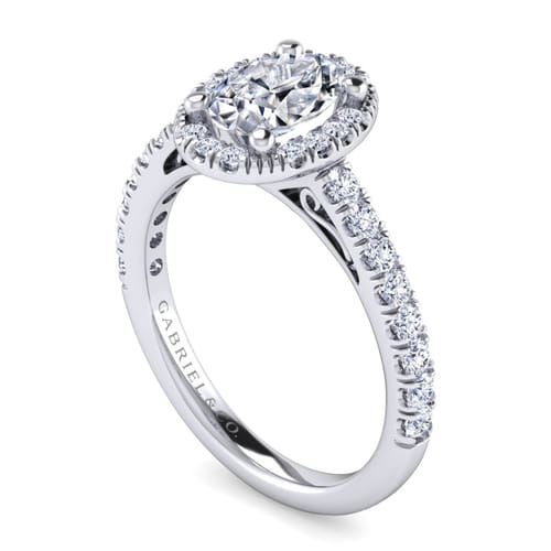 14K White Gold Oval Halo Diamond Engagement Ring 14K White Gold Oval Halo Diamond Engagement Ring