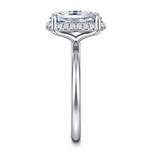 14K White Gold Oval Hidden Halo Diamond Engagement Ring 14K White Gold Oval Hidden Halo Diamond Engagement Ring