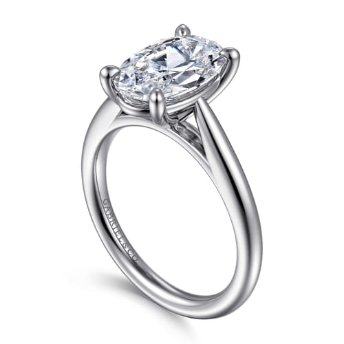 14K White Gold Oval Solitaire Diamond Engagement Ring 14K White Gold Oval Solitaire Diamond Engagement Ring
