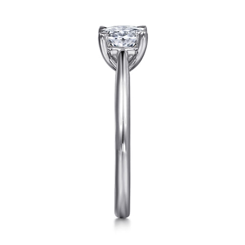14K White Gold Oval Solitaire Diamond Engagement Ring