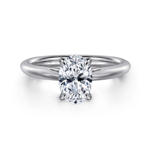 14K White Gold Oval Solitaire Diamond Engagement Ring 14K White Gold Oval Solitaire Diamond Engagement Ring
