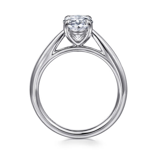 14K White Gold Oval Solitaire Diamond Engagement Ring 14K White Gold Oval Solitaire Diamond Engagement Ring