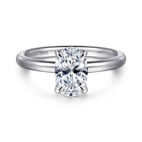 14K White Gold Oval Solitaire Diamond Engagement Ring 14K White Gold Oval Solitaire Diamond Engagement Ring