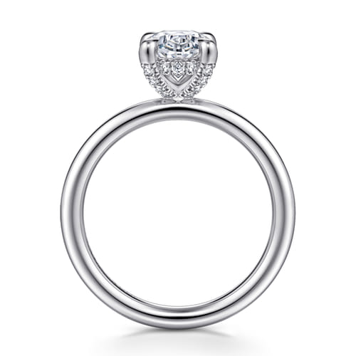 14K White Gold Oval Solitaire Diamond Engagement Ring 14K White Gold Oval Solitaire Diamond Engagement Ring