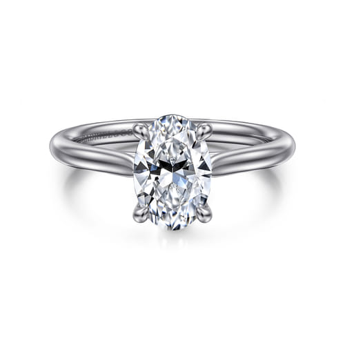 14K White Gold Oval Solitaire Diamond Engagement Ring 14K White Gold Oval Solitaire Diamond Engagement Ring