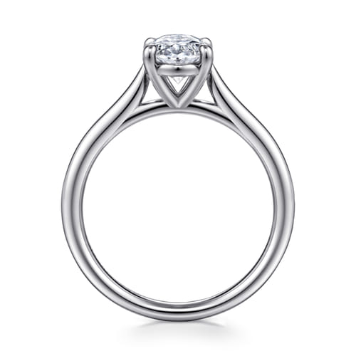 14K White Gold Oval Solitaire Diamond Engagement Ring 14K White Gold Oval Solitaire Diamond Engagement Ring