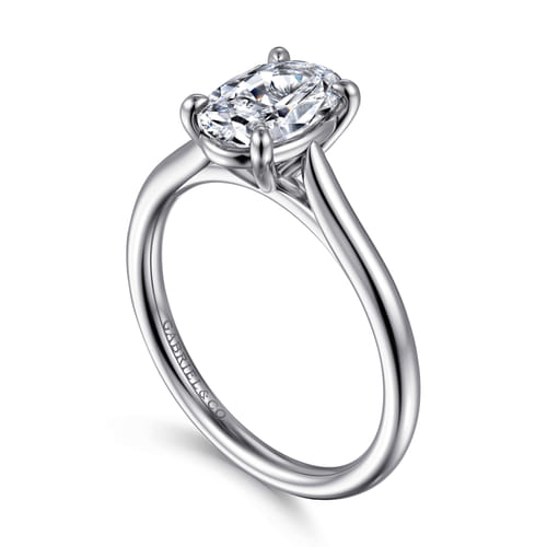 14K White Gold Oval Solitaire Diamond Engagement Ring 14K White Gold Oval Solitaire Diamond Engagement Ring