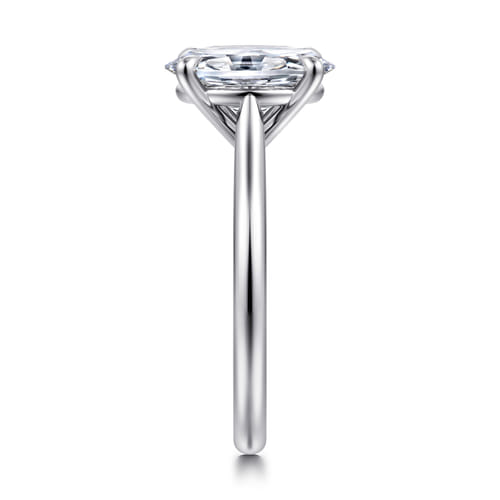 14K White Gold Oval Solitaire Diamond Engagement Ring
