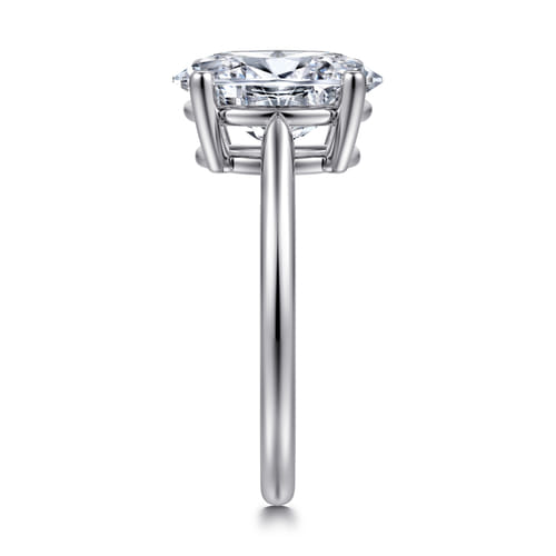 14K White Gold Oval Solitaire Diamond Engagement Ring