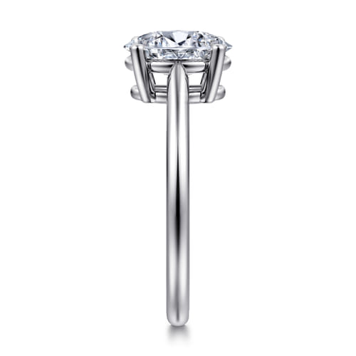 14K White Gold Oval Solitaire Diamond Engagement Ring