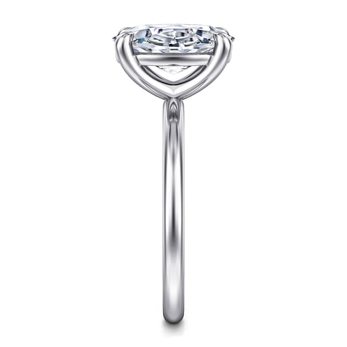 14K White Gold Oval Solitaire Diamond Engagement Ring