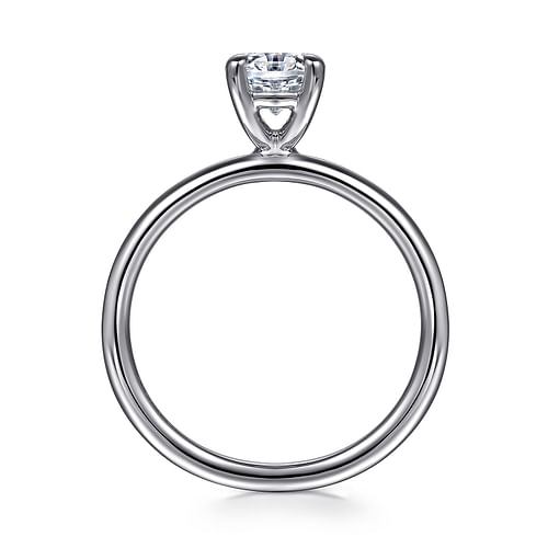 14K White Gold Oval Solitaire Diamond Engagement Ring