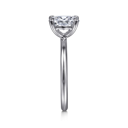 14K White Gold Oval Solitaire Diamond Engagement Ring