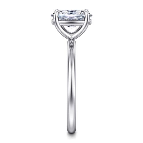 14K White Gold Oval Solitaire Diamond Engagement Ring