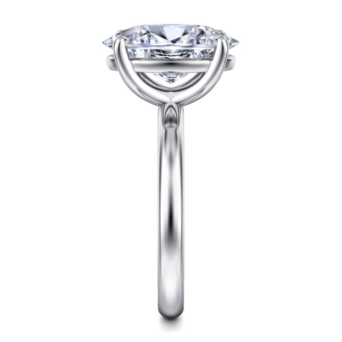 14K White Gold Oval Solitaire Diamond Engagement Ring