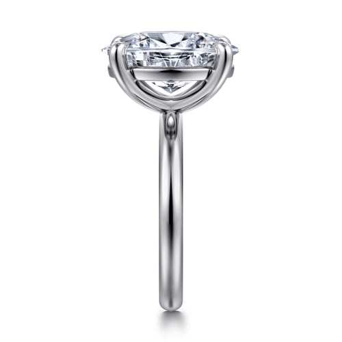 14K White Gold Oval Solitaire Diamond Engagement Ring