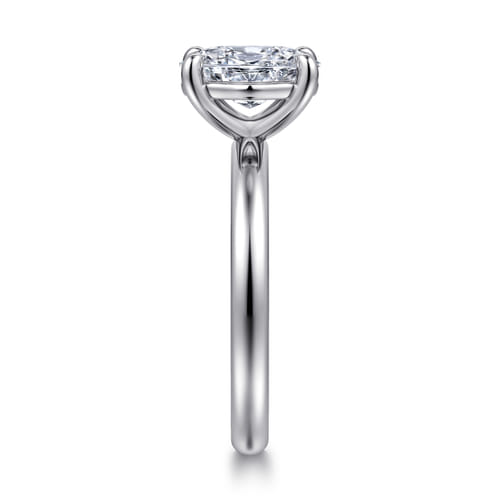 14K White Gold Oval Solitaire Diamond Engagement Ring