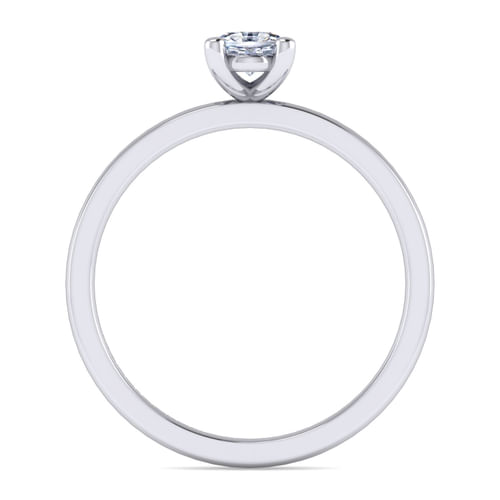 14K White Gold Oval Solitaire Engagement Ring