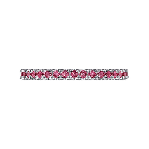 14K White Gold PT - Pink Tourmaline Ladies Ring