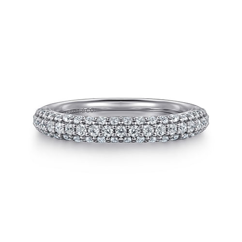 14K White Gold Pavé Diamond Anniversary Band