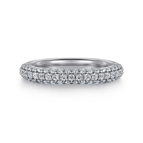 Gabriel - 14K White Gold Pavé Diamond Anniversary Band