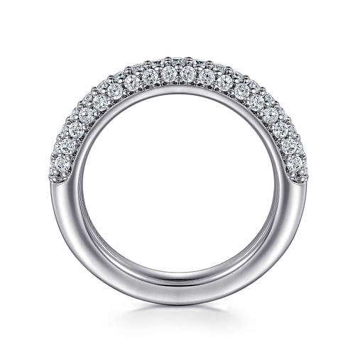 14K White Gold Pavé Diamond Anniversary Band