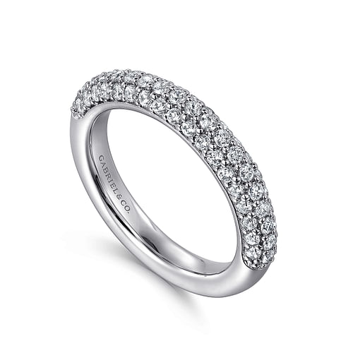 14K White Gold Pavé Diamond Anniversary Band