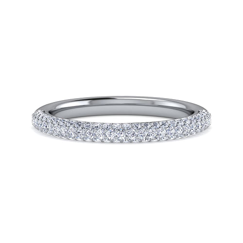 14K White Gold Pavé Diamond Anniversary Band