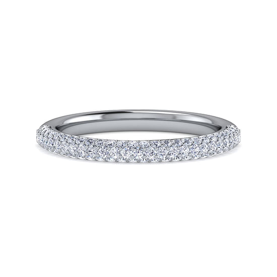 Gabriel - 14K White Gold Pavé Diamond Anniversary Band