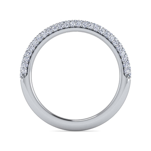 14K White Gold Pavé Diamond Anniversary Band