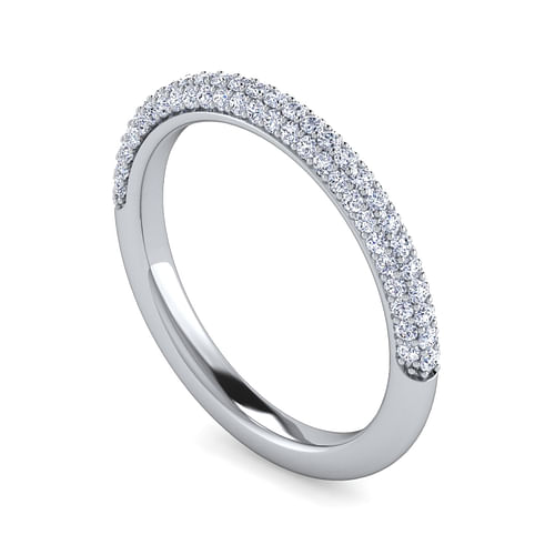 14K White Gold Pavé Diamond Anniversary Band