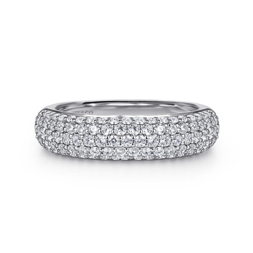 14K White Gold Pavé Diamond Anniversary Band