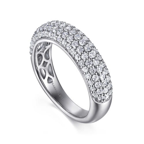 14K White Gold Pavé Diamond Anniversary Band