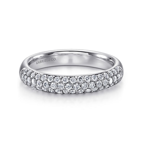 Gabriel - 14K White Gold Pavé Diamond Anniversary Band