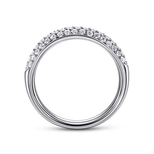 14K White Gold Pavé Diamond Anniversary Band