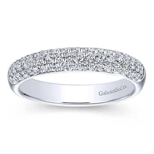 14K White Gold Pavé Diamond Anniversary Band