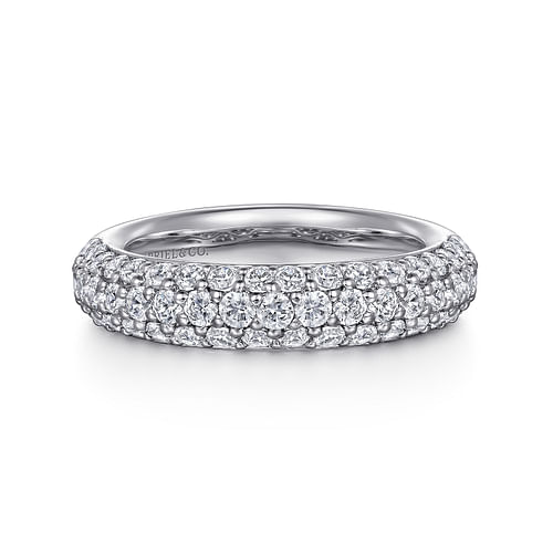 14K White Gold Pavé Diamond Anniversary Band