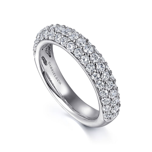 14K White Gold Pavé Diamond Anniversary Band