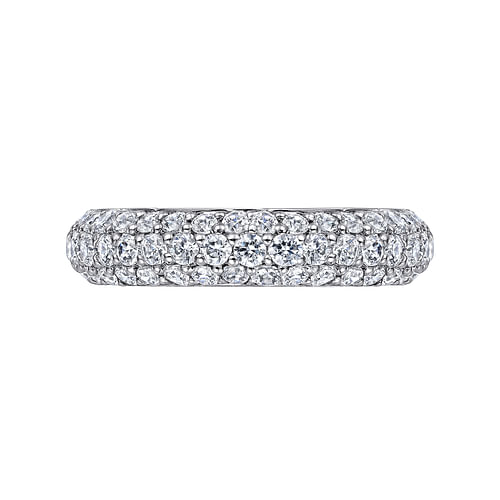 14K White Gold Pavé Diamond Anniversary Band