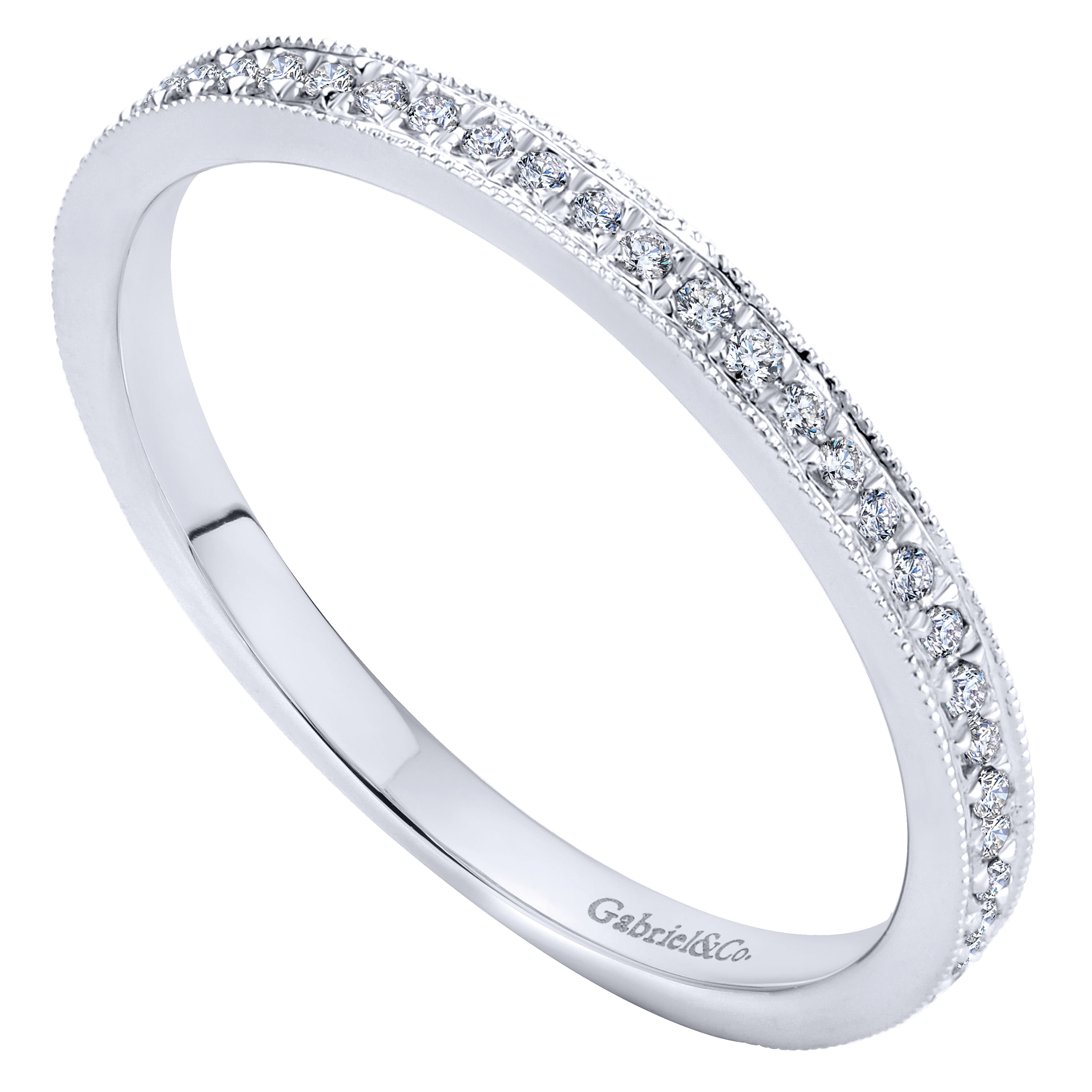 14K White Gold Pavé Diamond Eternity Stackable Ring