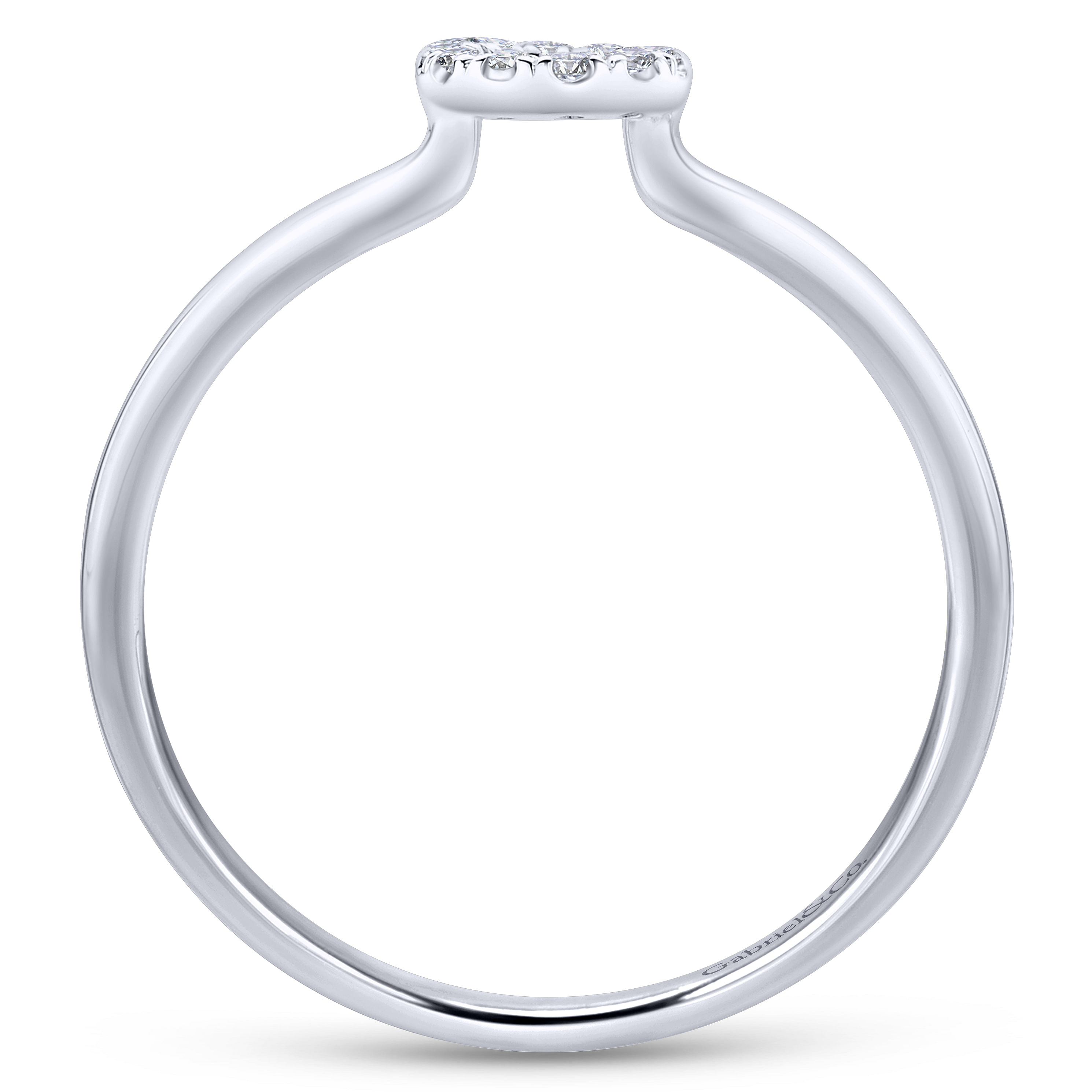 14K White Gold Pavé Diamond Uppercase G Initial Ring
