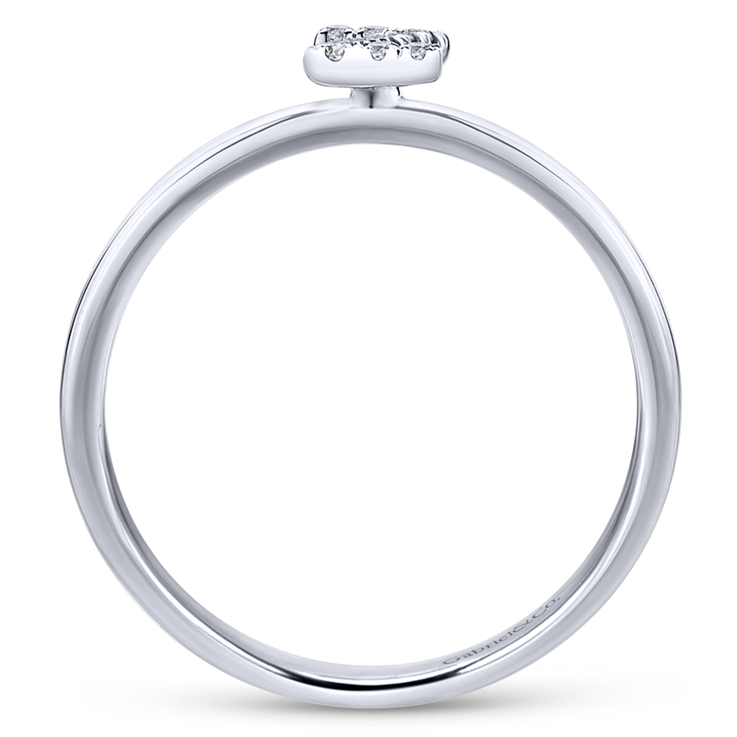 14K White Gold Pavé Diamond Uppercase Z Initial Ring