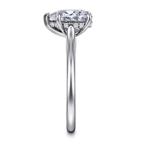 14K White Gold Pear Shape  Diamond Engagement Ring