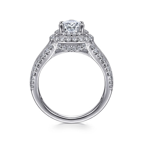 14K White Gold Pear Shape Diamond Channel Set Engagement Ring