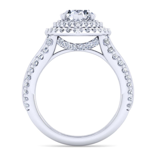 14K White Gold Pear Shape Diamond Channel Set Engagement Ring