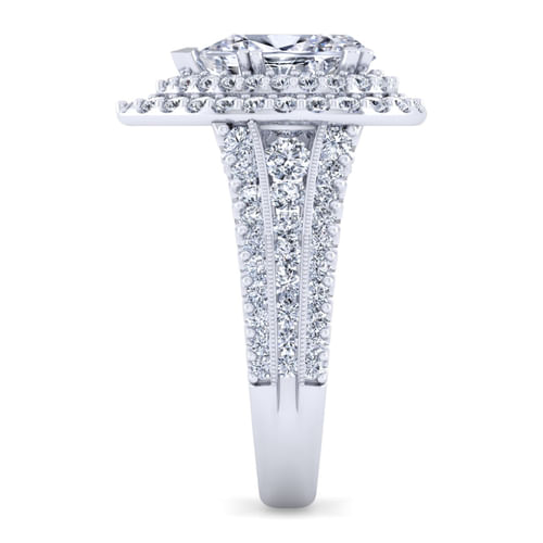14K White Gold Pear Shape Diamond Channel Set Engagement Ring